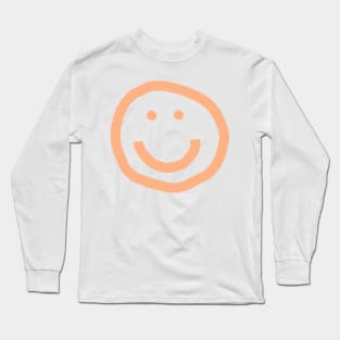 Peach Fuzz Smiley Face Pantone Color of the Year 2024 Long Sleeve T-Shirt